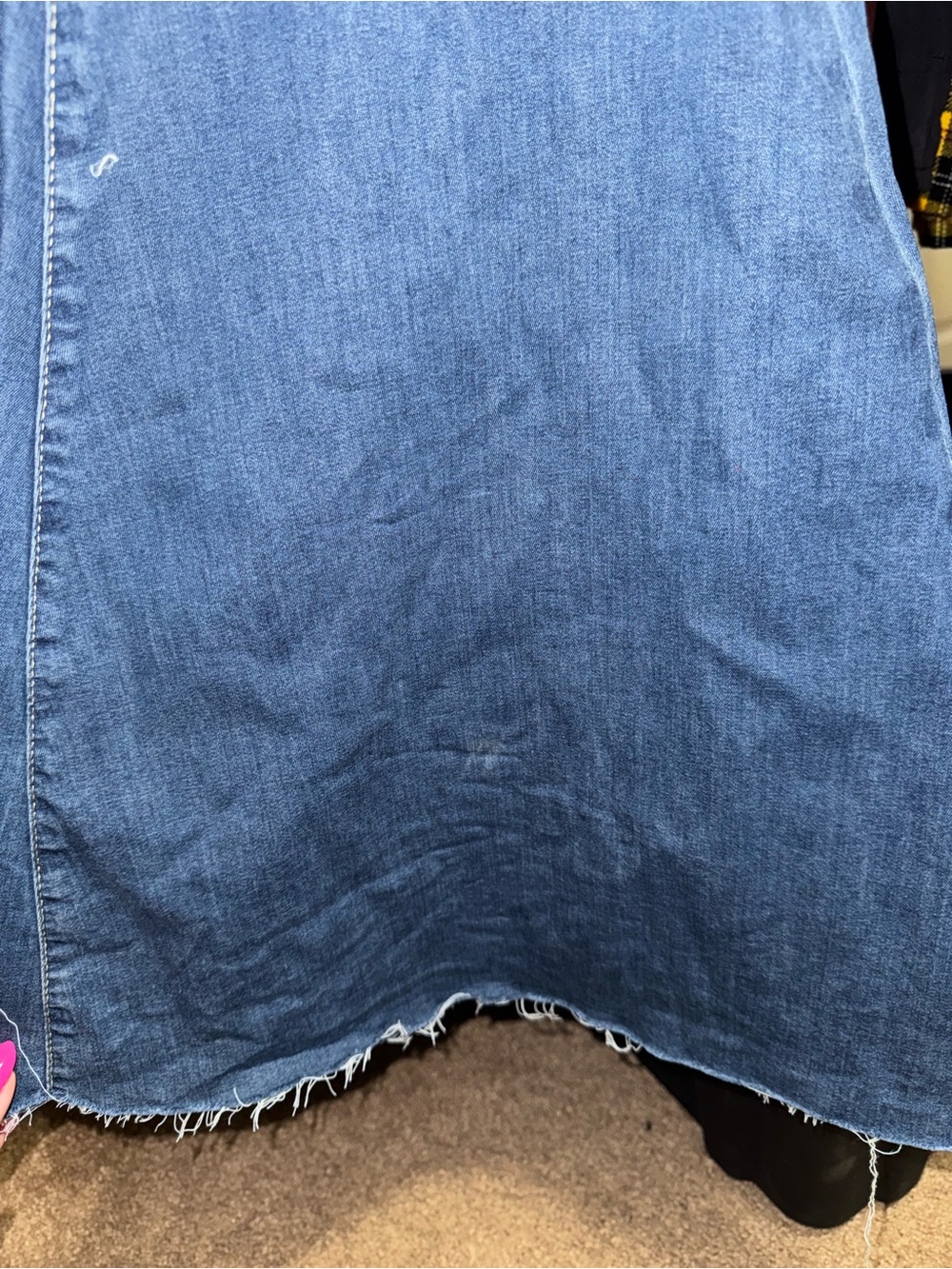 We The Free Dark Blue Flare Jeans with Raw Hem - Picture 6 of 6